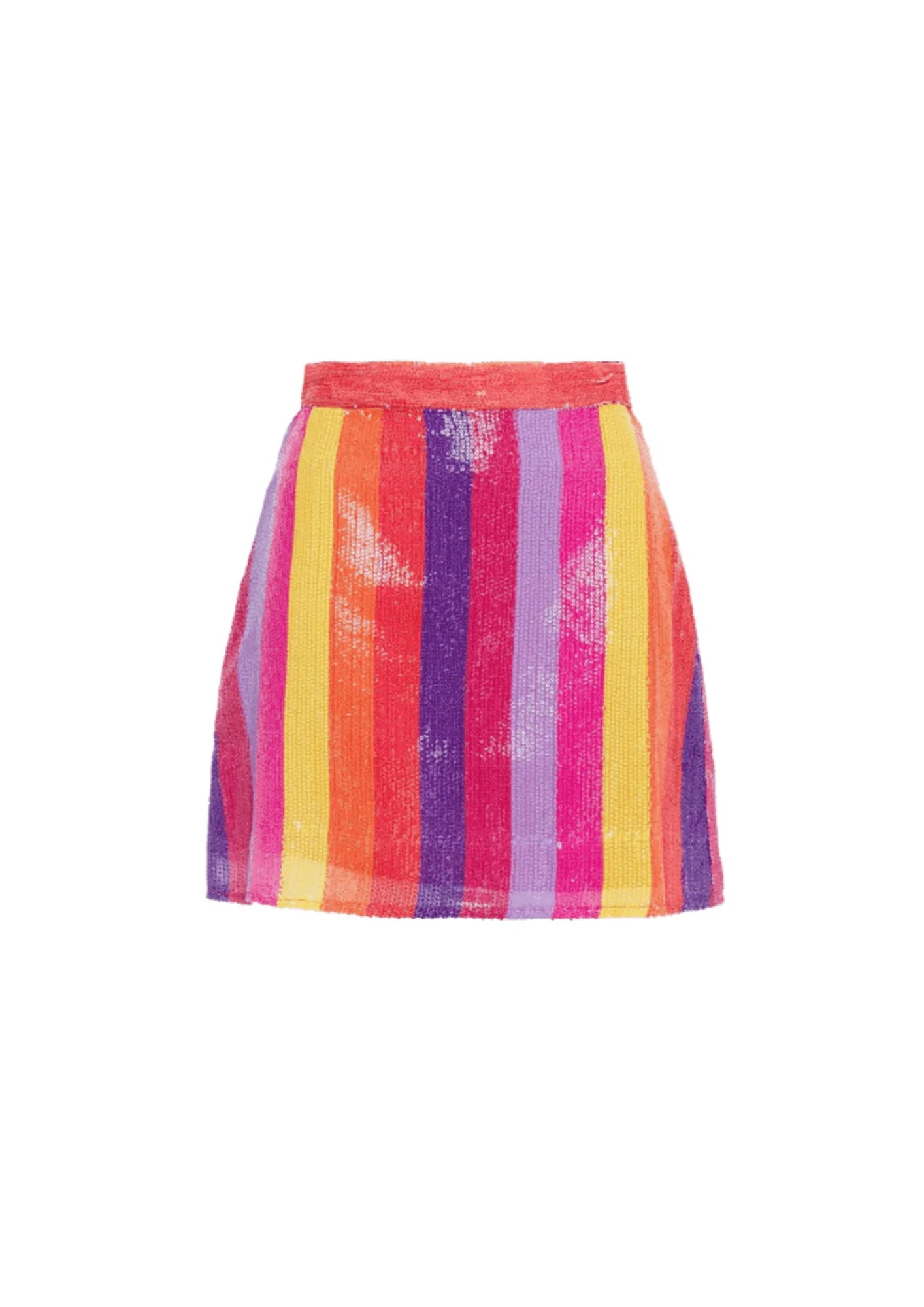 MULTICOLORED SEQUINED MINI SKIRT elastic waist skirt