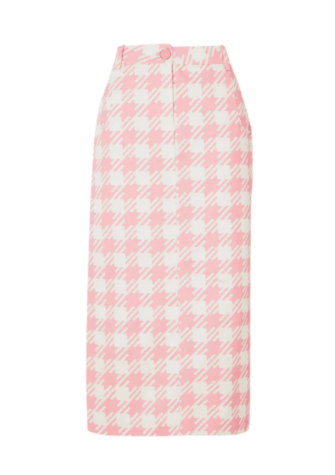 LIGHT PINK VICHY SKIRT leather skirt sleek