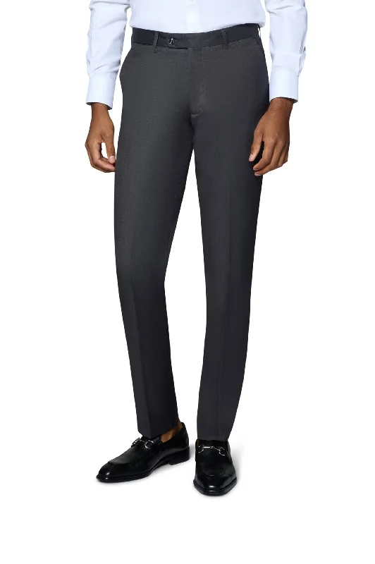 Berragamo Solid Modern Fit Pants - Charcoal Trendy Printed Pants