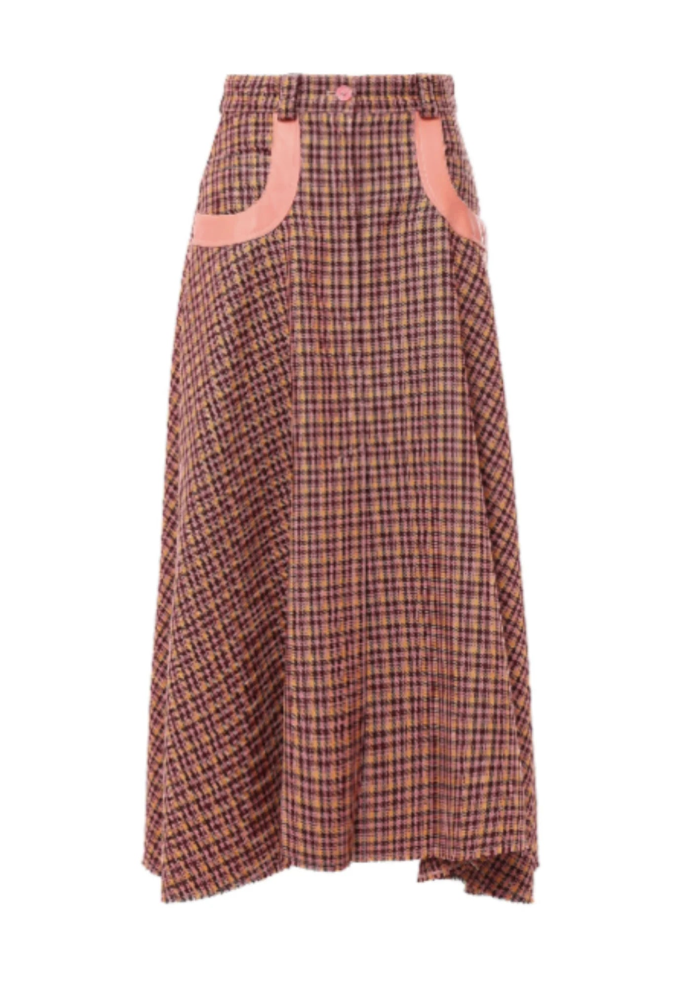 RUFFLED WOOL-JACQUARD MIDI SKIRT zip skirt side