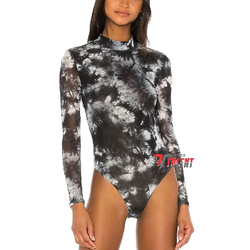 Milk Pattern Sexy Fashion Nightclub Stretch Mesh Women's Jumpsuit M S3345125