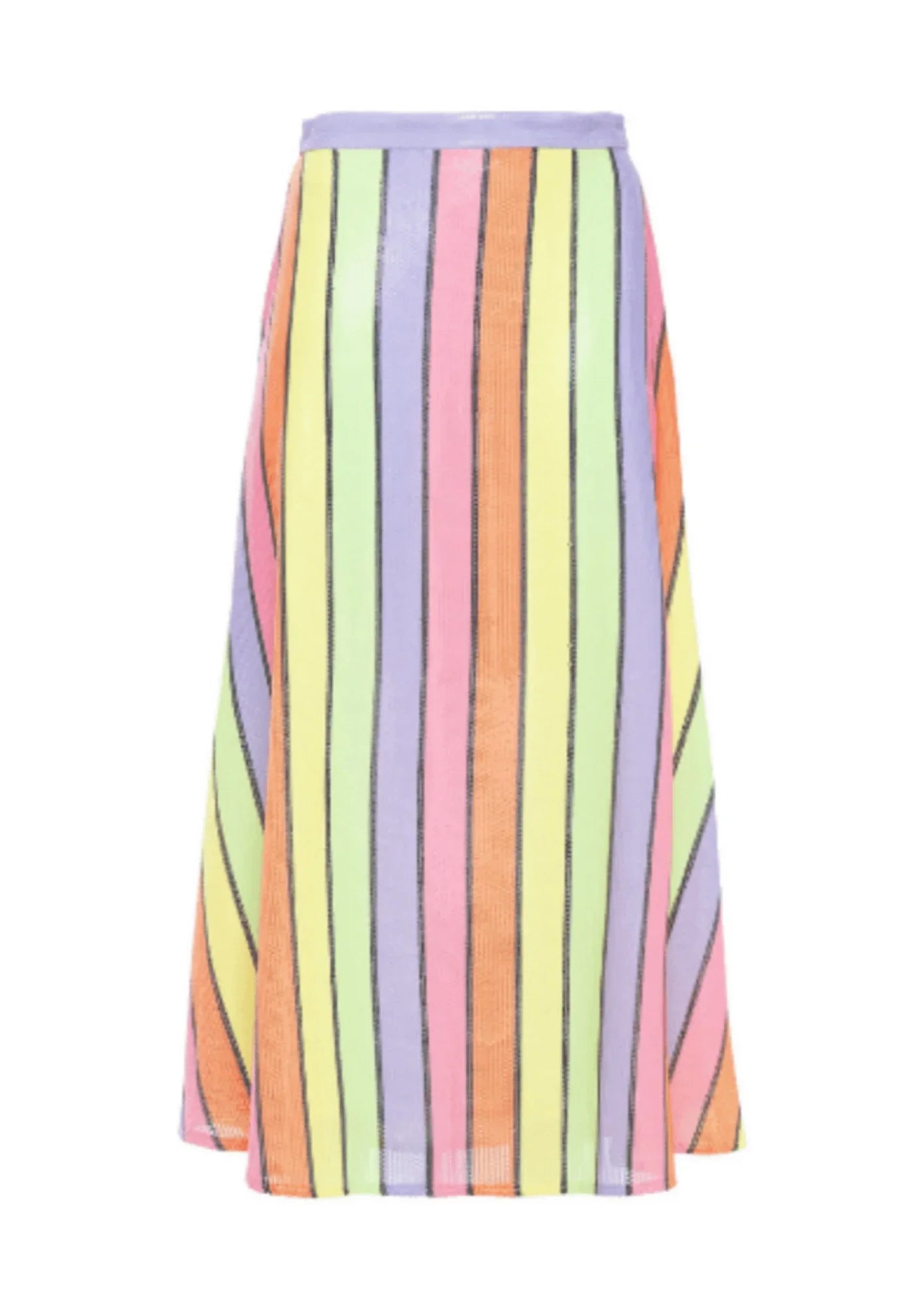 MULTICOLORED SEQUINED MIDI SKIRT elastic waist skirt
