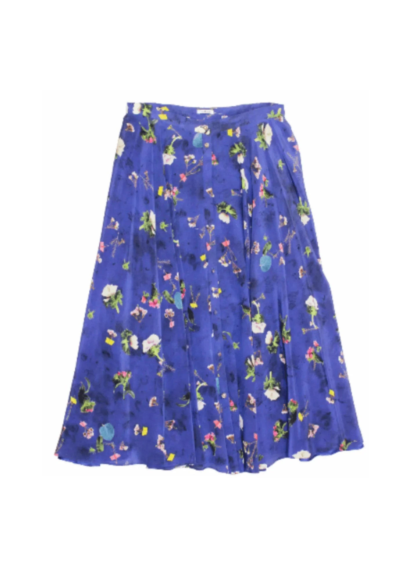 BLUE FLORAL SILK SKIRT velvet skirt luxury
