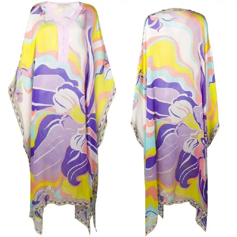 Loose casual long dress XL S264194 Tunics Print Colorful