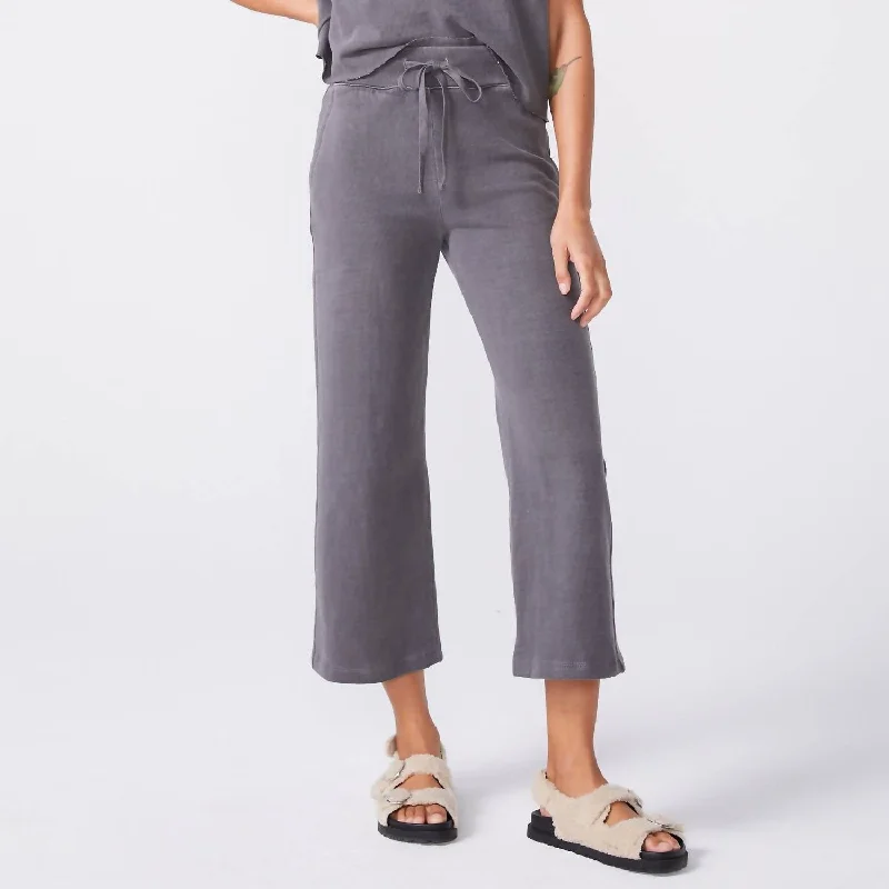 Wide Leg Lounge Pant In Vintage Black Classic Stretch Pants