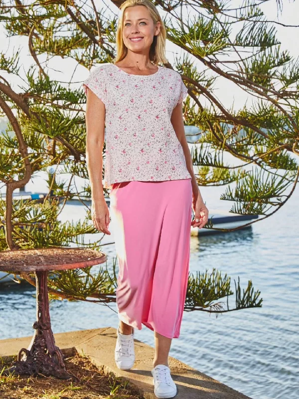 Mix N Match Hi-Lo Must Have Skirt - Pink 20012-s denim skirt classic