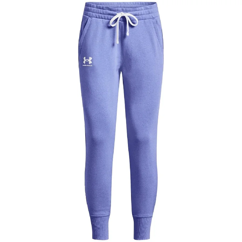 Under Armour Womens Pants Women's Ua Rival Fleece Joggers, Baja Blue, 1356416, Size LG Fashionable Tapered Leg Pants