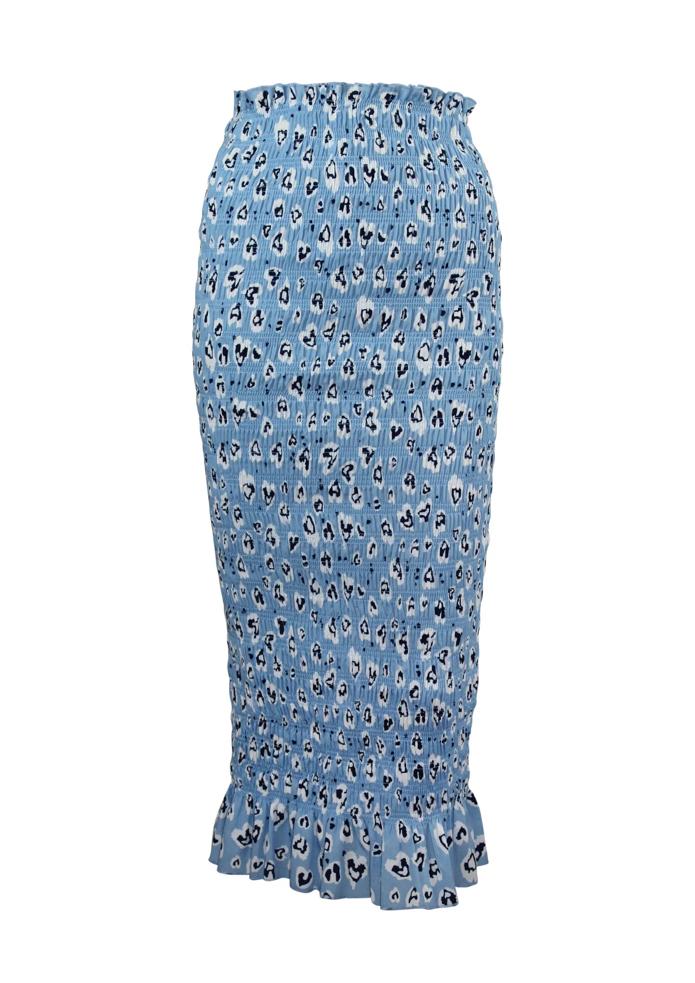 BLUE HEART-PRINTED SKIRT low waist skirt