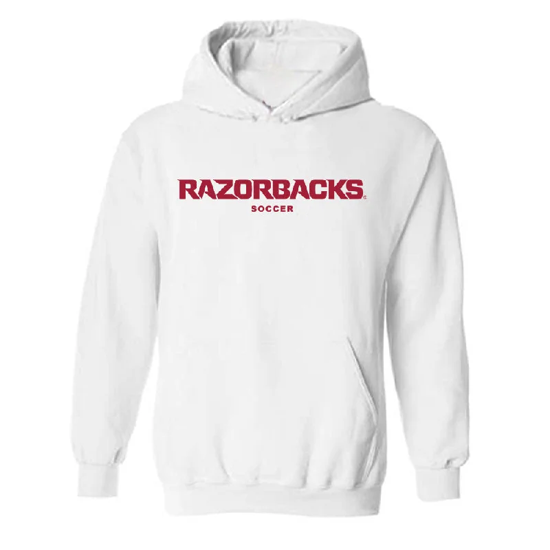 Arkansas - NCAA Women's Soccer : Erin Bailey - Classic Shersey Hooded Sweatshirt Hoodie with Tied Waist Feminine Flattering