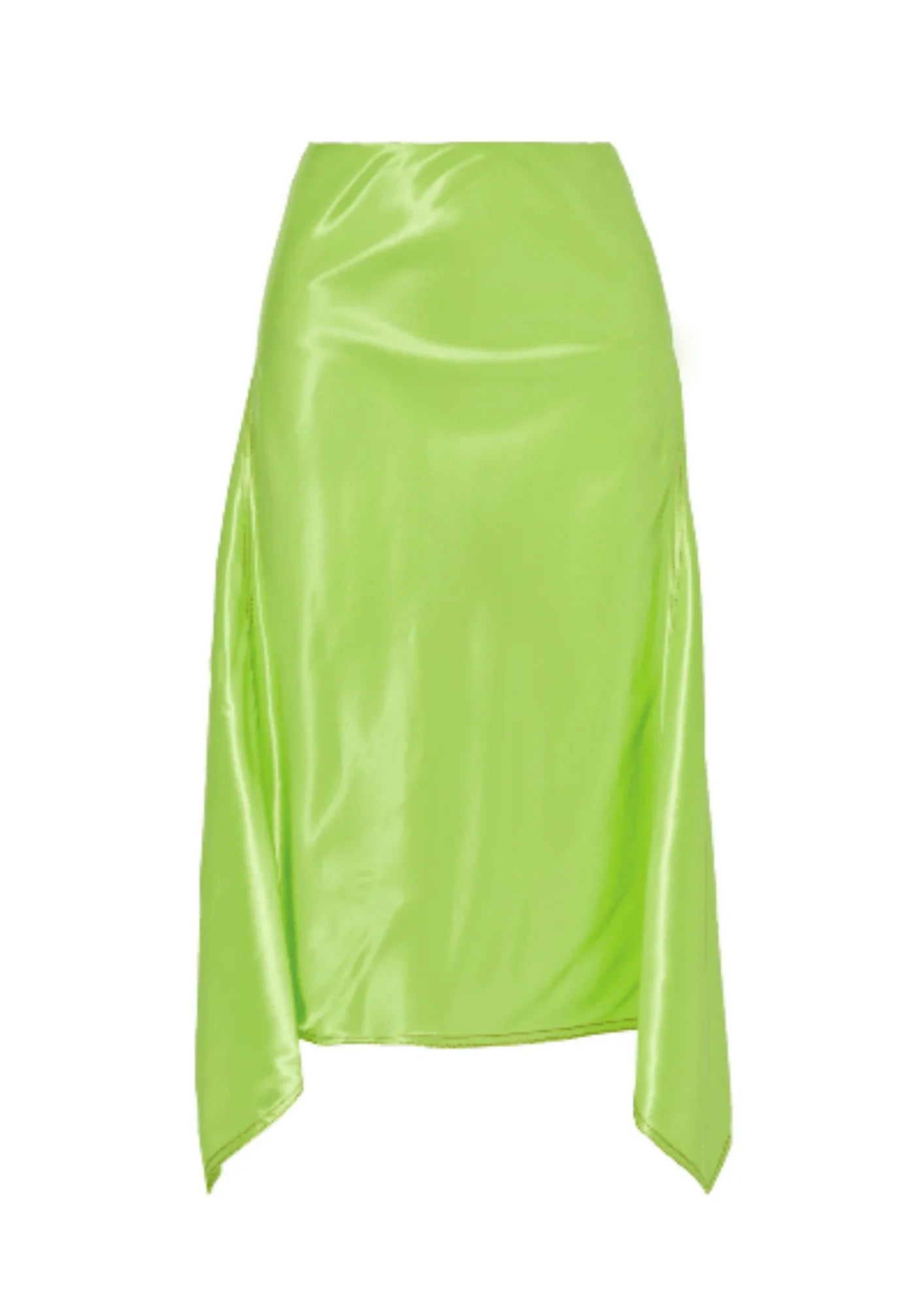 GREEN ASYMMETRIC SKIRT chiffon skirt airy