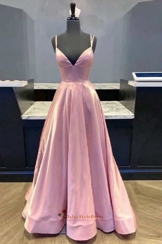 Criss Cross Back Dusty Pink Prom Dress Formal Evening Dresses DM1958 Tunics Sophisticated sleek