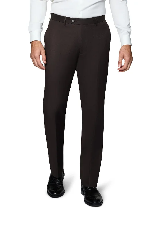 Berragamo Solid Slim Fit Pants - Brown Chic Capri Pants