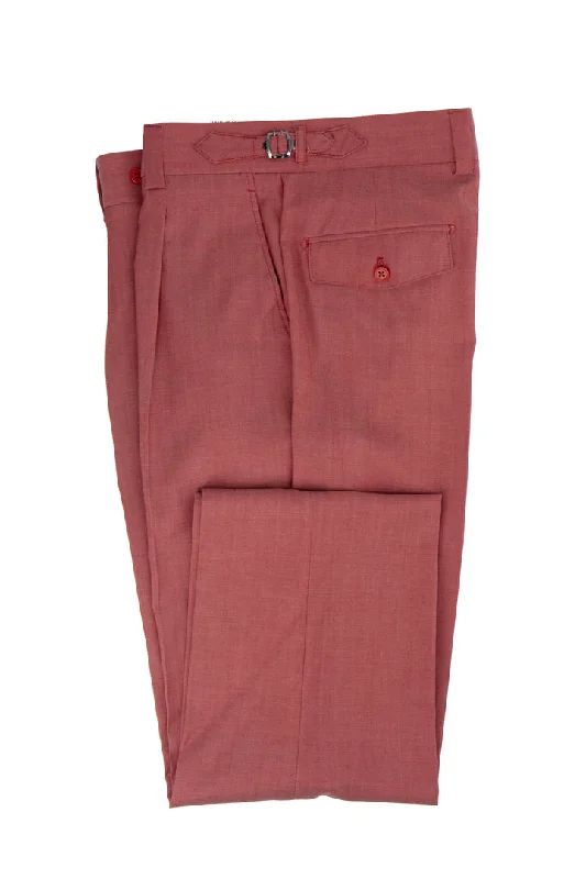Tiglio Luxe Heather Red Semi-Wide Leg Wool Marbella Dress Pants TL4016 Comfortable Denim Pants