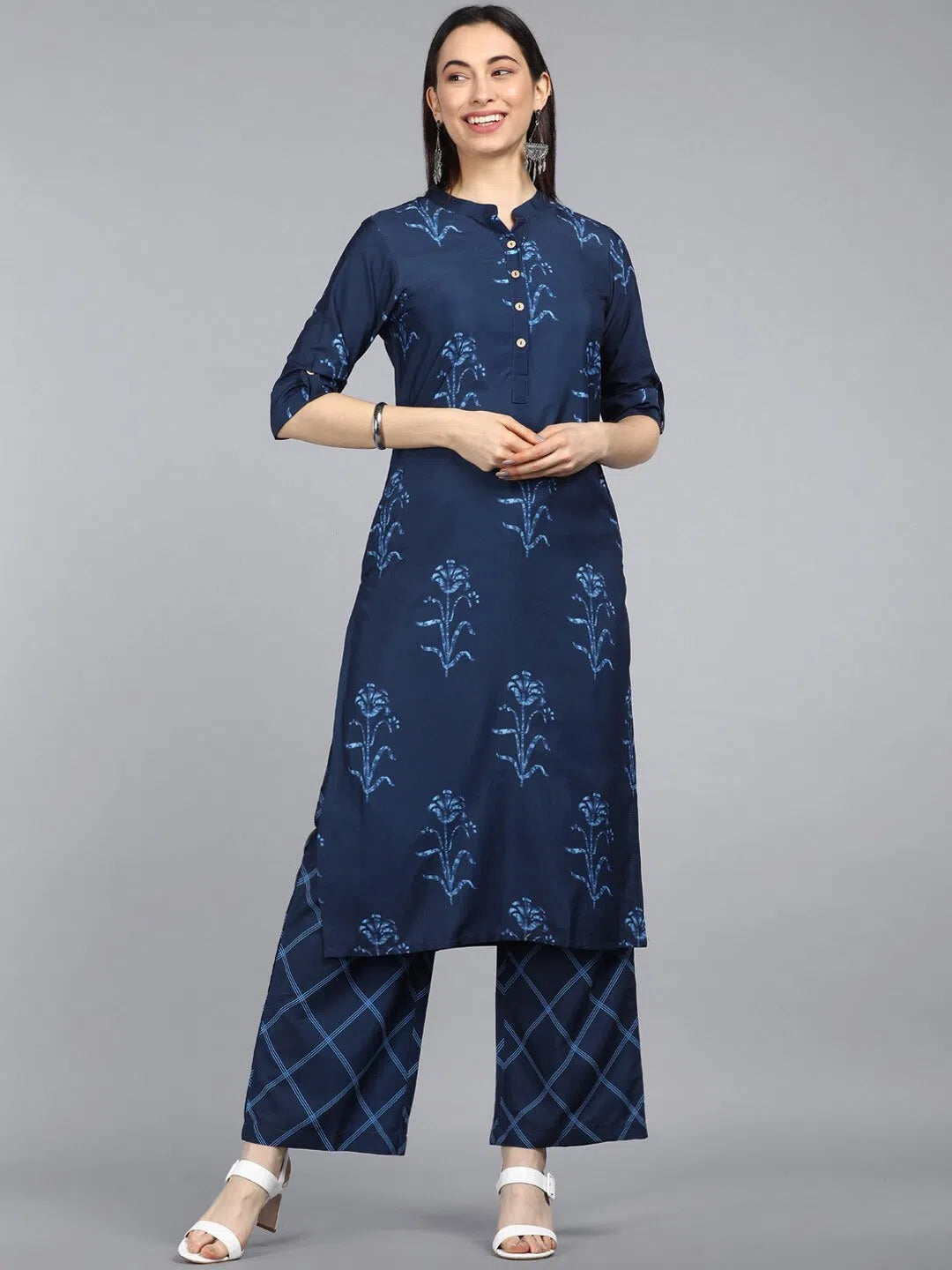 Ahika Polyester Printed Kurta Pant Set-PKSET1018AB_S High-Waist Jogger Pants