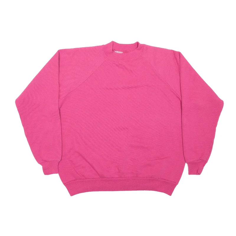 HANES HER WAY Sweatshirt Pink Womens M Hoodie with Color Block Contrast Stylish