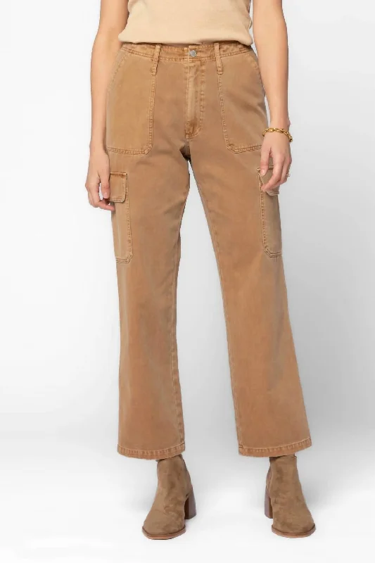 Bradley Cargo Pant In Tree Bark Comfy High-Waist Jeans