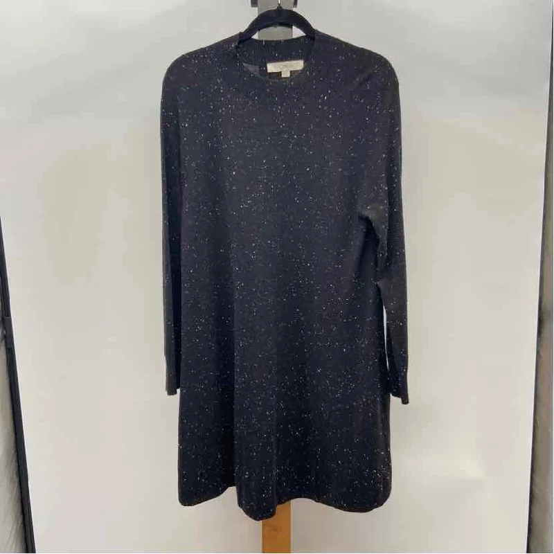 Loft Women's Size L Black Flecked Dress Cowl Neckline Elegant