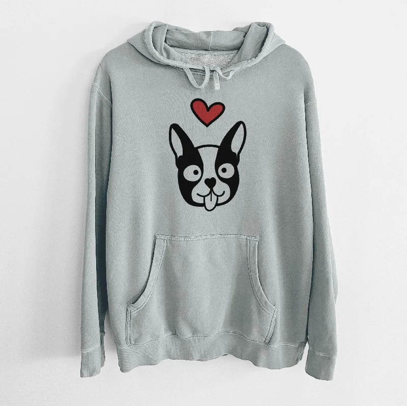 Love Always Boston Terrier - Unisex Pigment Dyed Hoodie