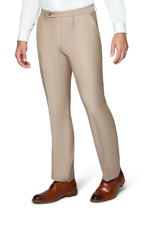 Berragamo Elegant Modern Fit Pants - Taupe Classic Bootcut Trousers