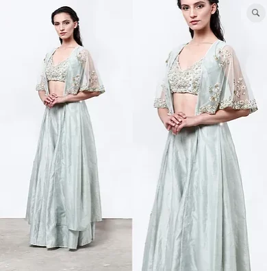 Astha Narang Sky Blue Pants With Cape