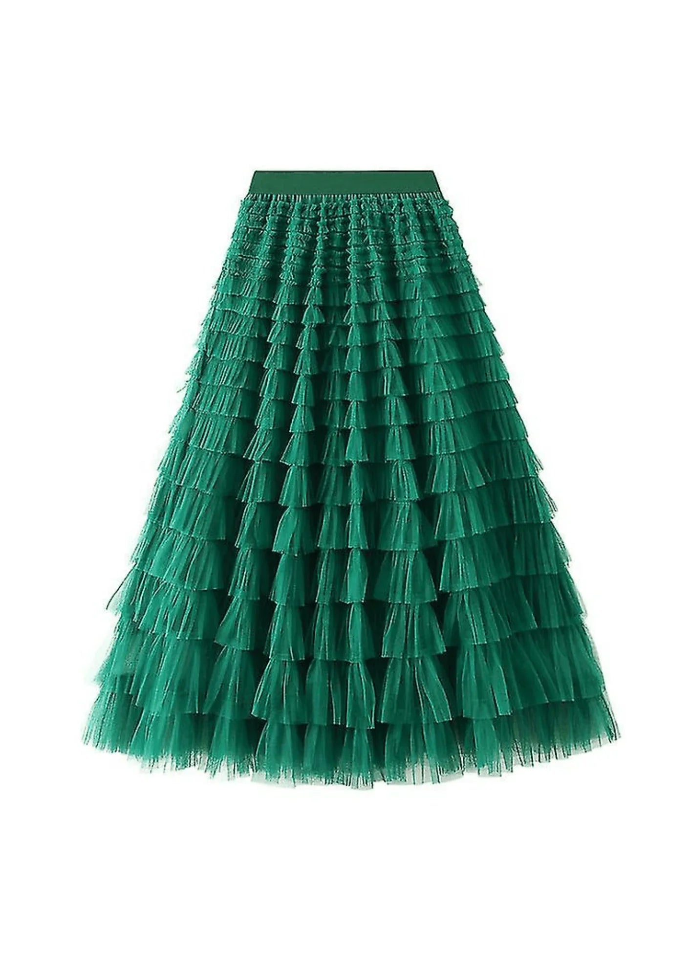 DARK GREEN TULLE SKIRT denim skirt stylish