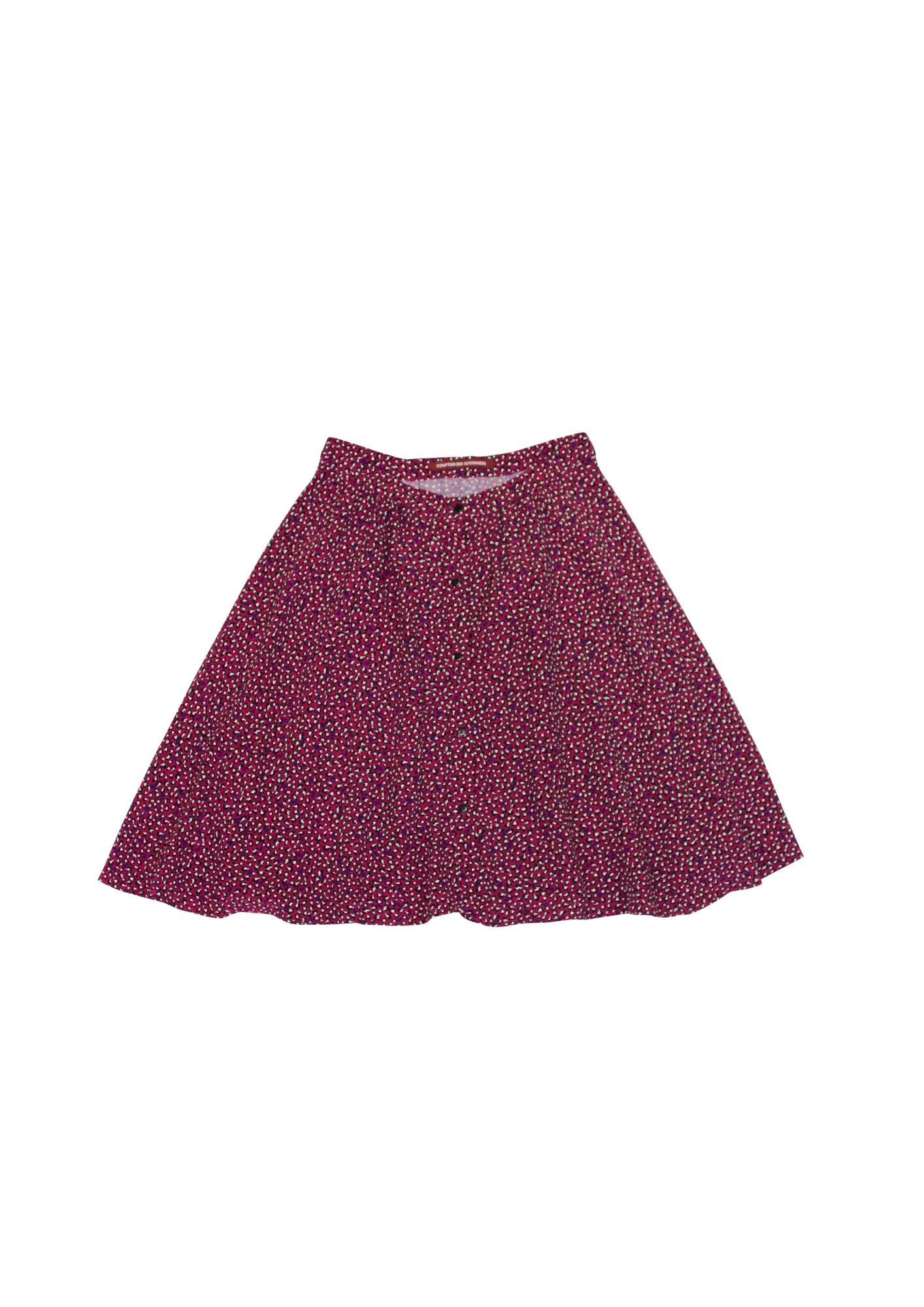 RED PRINTED MINI SKIRT chiffon skirt airy