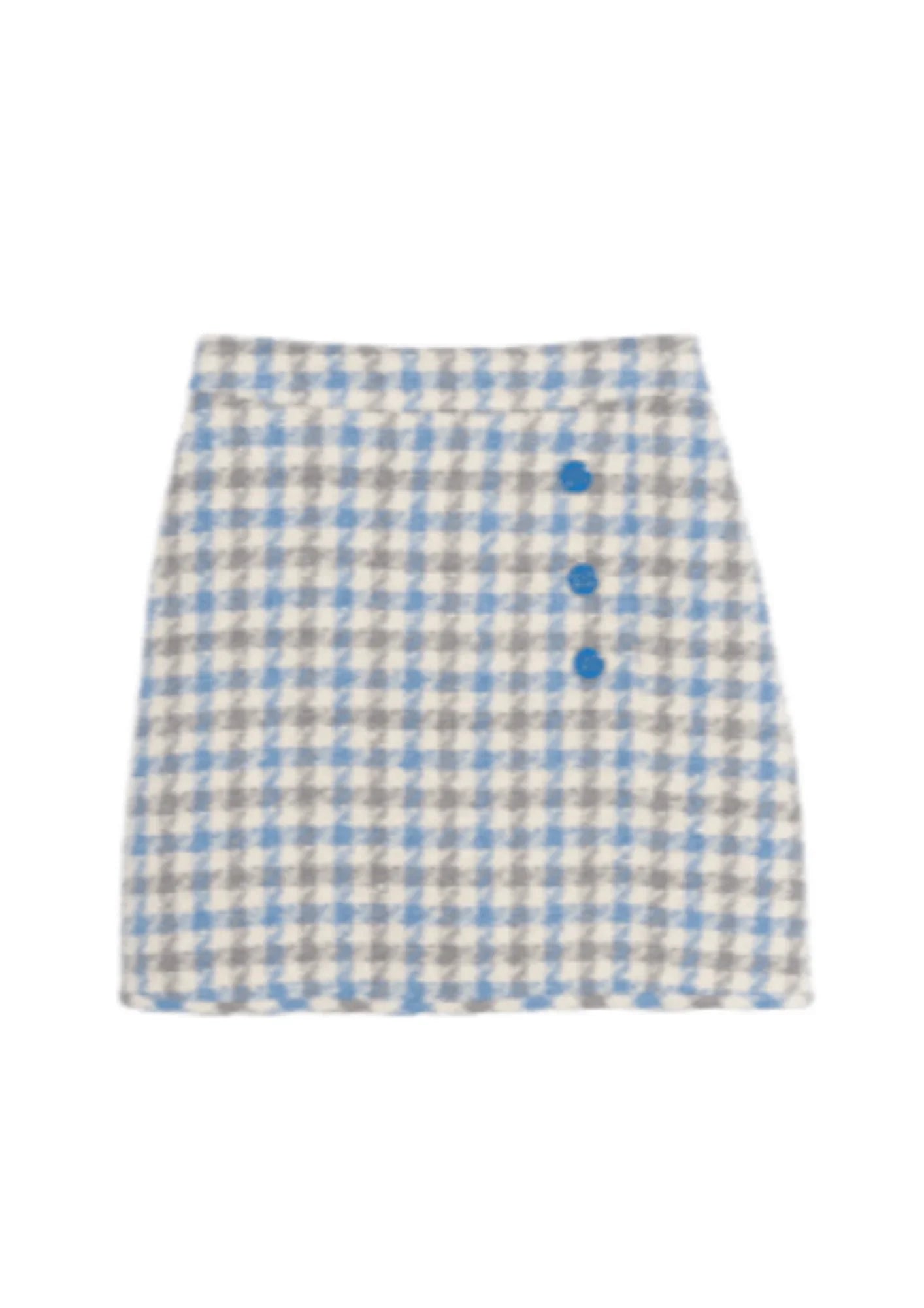 BLUE TWEED MINI SKIRT silk skirt lustrous