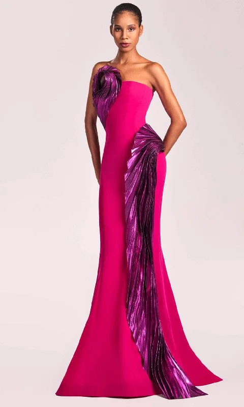 MNM Couture G1838 - Mermaid Skirt Metallic Accent Evening Gown cashmere skirt rich