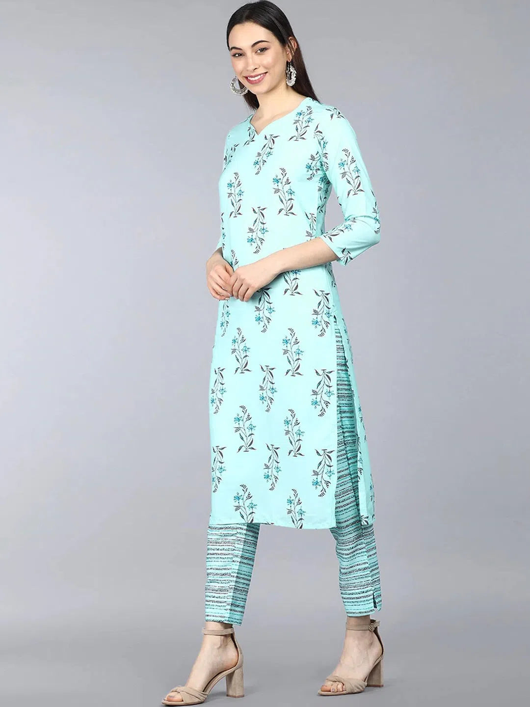 Ahika Poly Crepe Printed Kurta Pant Dupatta-PKSKD1090_S Cozy Knit Pants