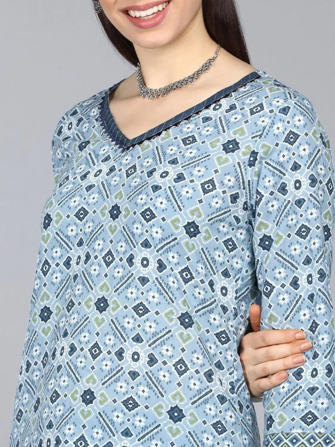 Ahika Pure Cotton Printed Kurta Pant Dupatta-VKSKD1265AB_S Fashionable Sporty Pants