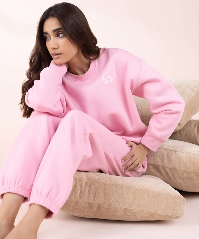 Oversized Sweatshirt with Slogan Hoodie with Relaxed Fit Easy Casual