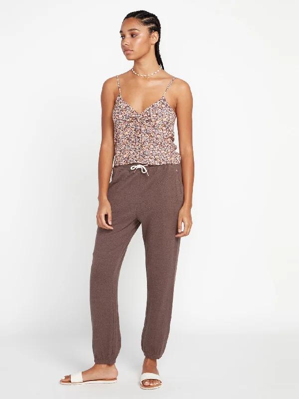 Lived in Lounge Fleece Elastic Waist Pants - Slate Grey Trendy Palazzo Pants