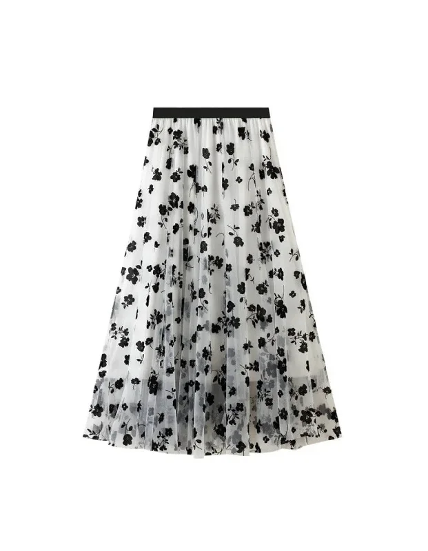 Off White Embossed Skirt denim skirt trendy