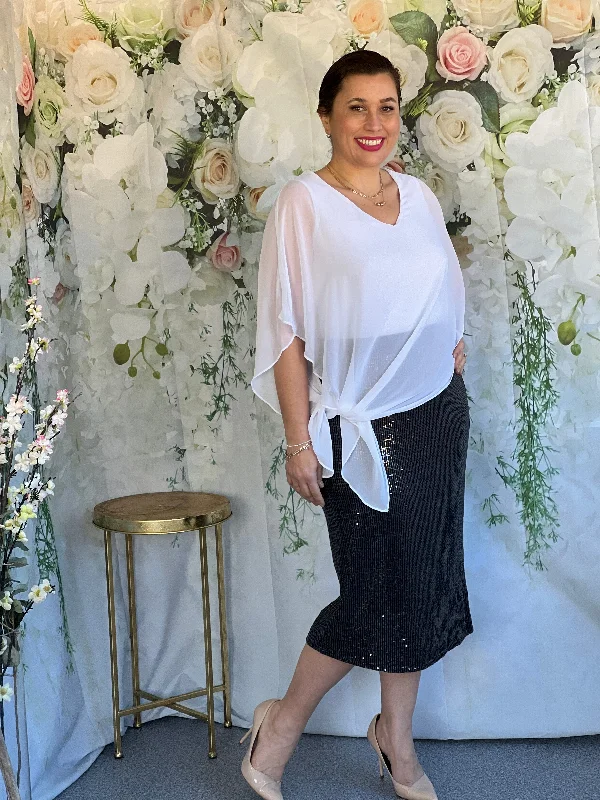 Vida Black Stretch Sequin Skirt linen skirt natural