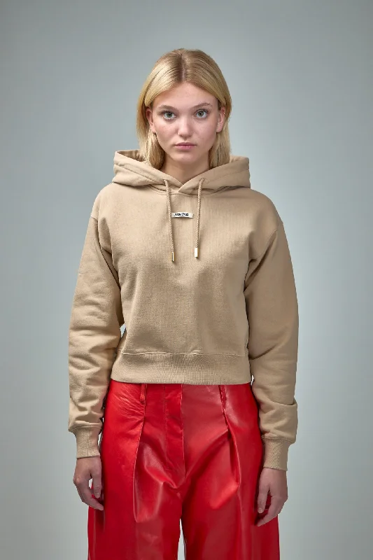 Le Hoodie Gros Grain Hoodie with Ribbed Neckline Snug Warm
