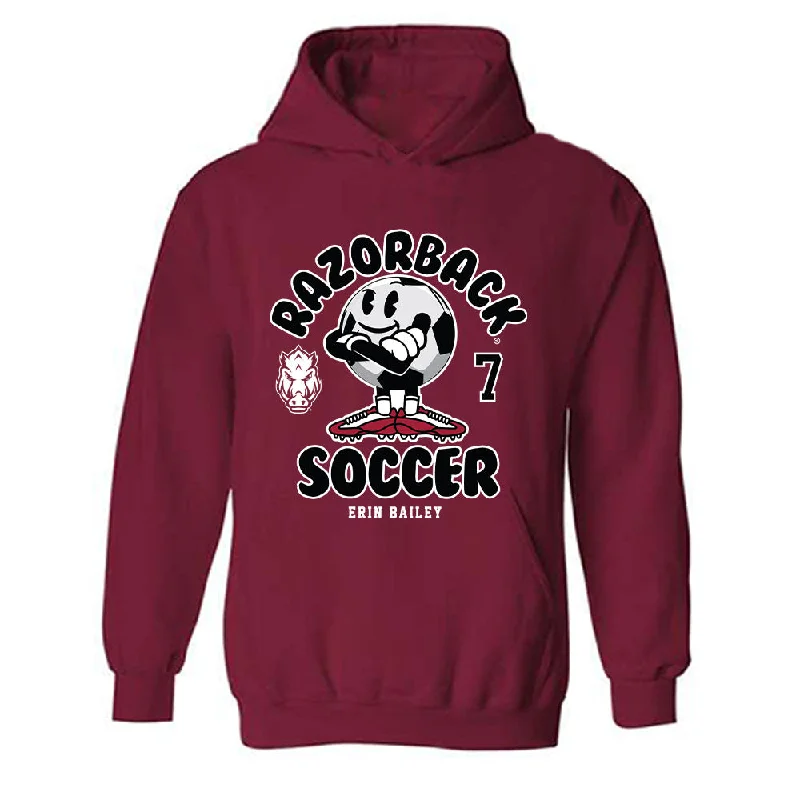 Arkansas - NCAA Women's Soccer : Erin Bailey - Fashion Shersey Hooded Sweatshirt Hoodie with Earth Tones Natural Calm