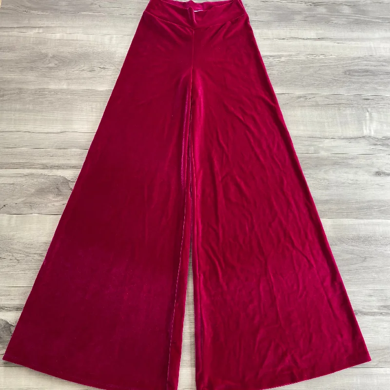 SALE - SMALL - Palazzo Wide Leg Pants - Fuchsia Velvet Cozy Jogger Leggings