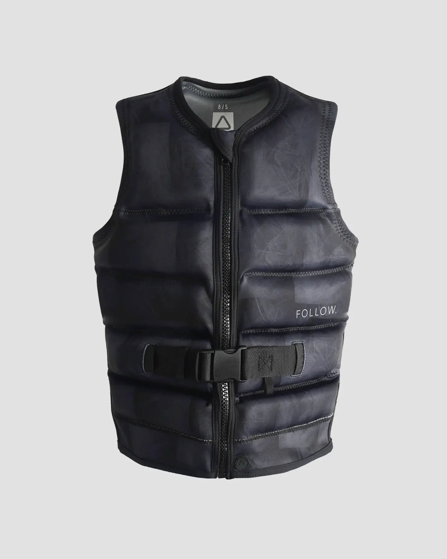 Follow Order Ladies Life Jacket - Charcoal Stand-Up Collar Roll-Neck Collar Turtle Neck