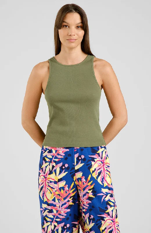 Valdermarsvik tanktop leaf green lavender tank top