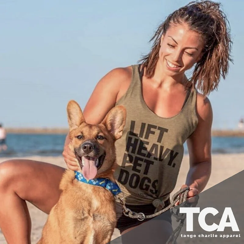 Lift Heavy. Pet Dogs. - Women's Tank ribbed tank top
