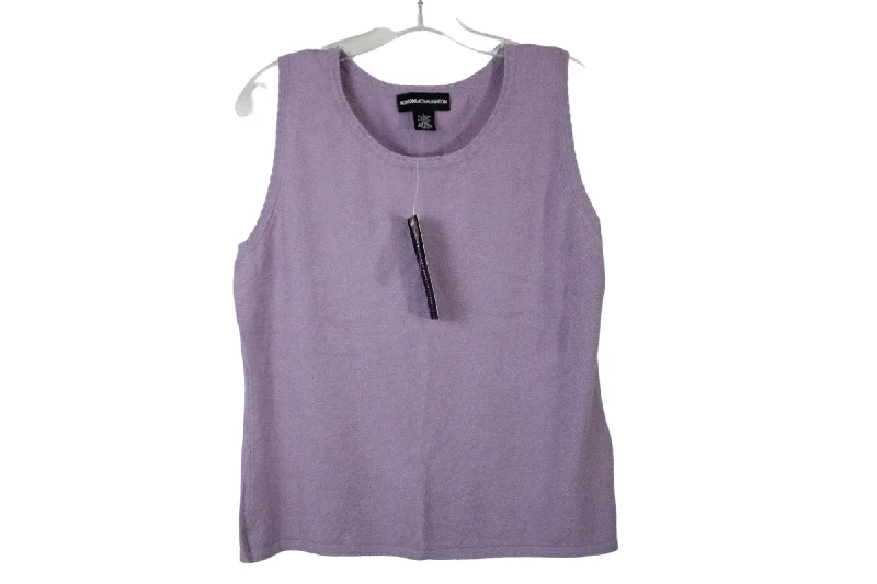 NEW Norton McNaughton Purple Knit Sweater Vest | L Wool Fabric Cashmere Fabric Tweed Fabric