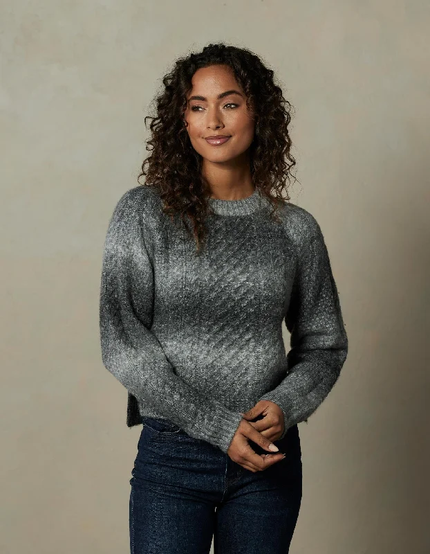 Romy Cableknit Sweater in Charcoal Stylish Fashionable Trendy