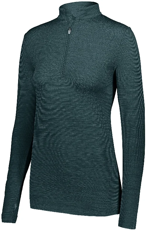Holloway Ladies Striated 1/2 Zip Pullover Ribbed Crew Neck