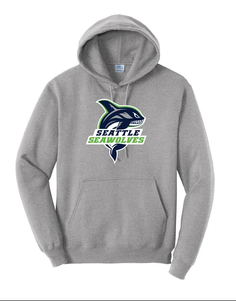 Grey Seawolves Rugby Pullover Hoodie Oversized Cozy Pullover
