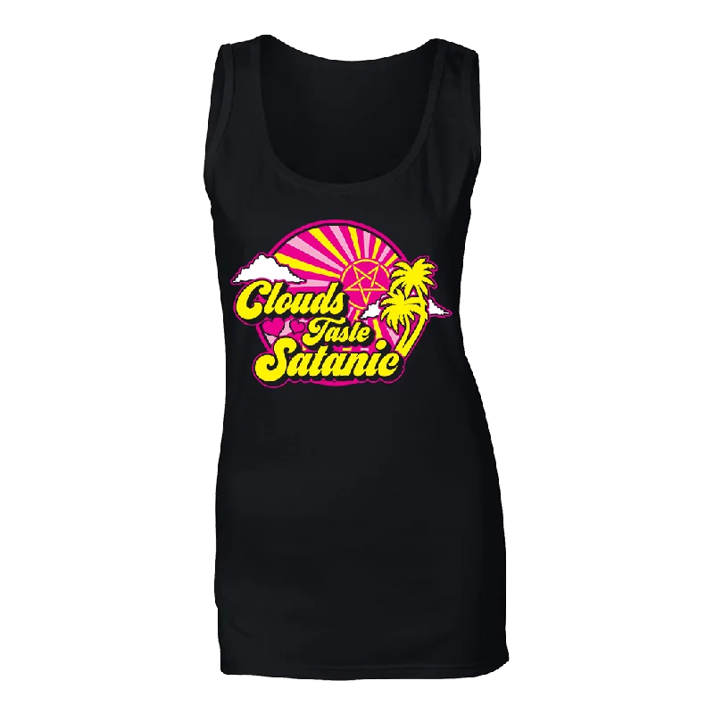 Clouds Taste Satanic - Pentagram Palm Women's Tank Top - Black gold tank top