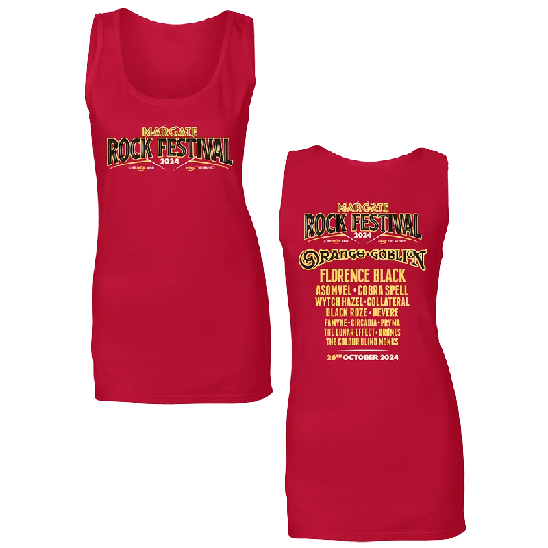 Margate Rock Festival 2024 Women's Tank Top - Red lightweight tank top