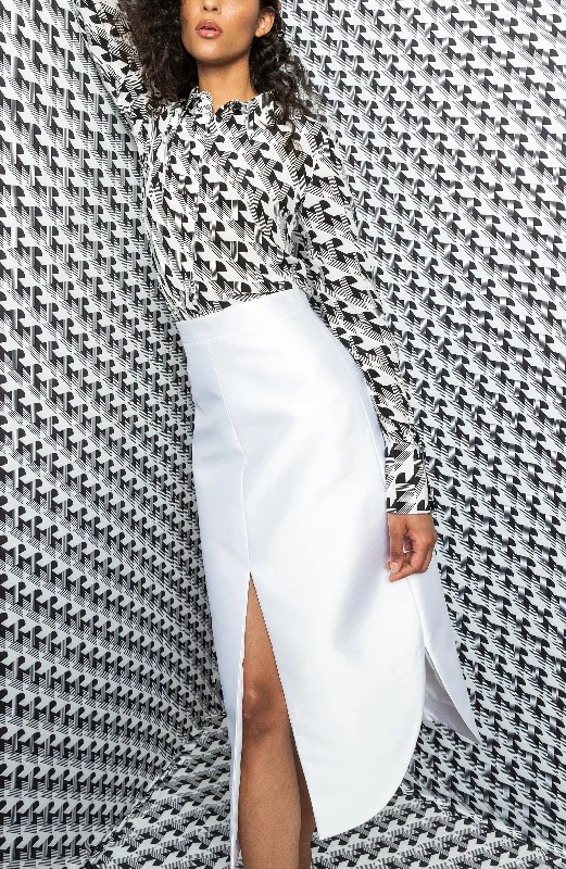 ARCHES JACQUARD SILK TWILL SKIRT