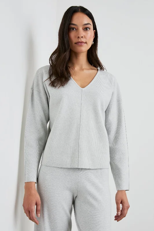 HOLLYN SWEATER - LIGHT HEATHER GREY Terry Blend Velvet Blend Canvas Blend