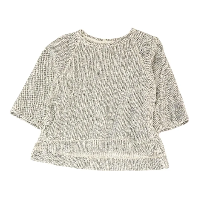 Gray Solid Active Pullover Puff Sleeve Stylish