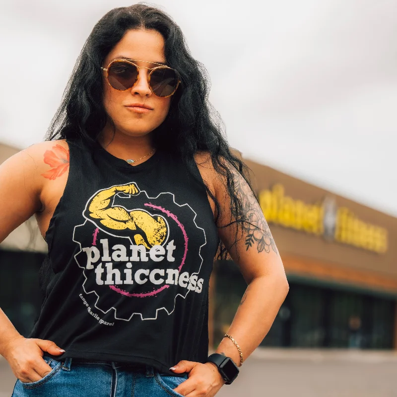 Planet Thiccness - Women’s Crop Muscle Tank flowy tank top